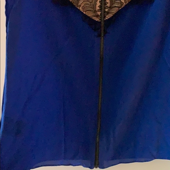 Leifsdottir Anthropologie blue blouse w/lace - Picture 6 of 8